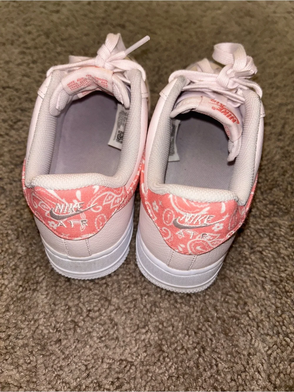 Nike Air Force 1 Low '07 White and Paisley Pink Women’s Size 8